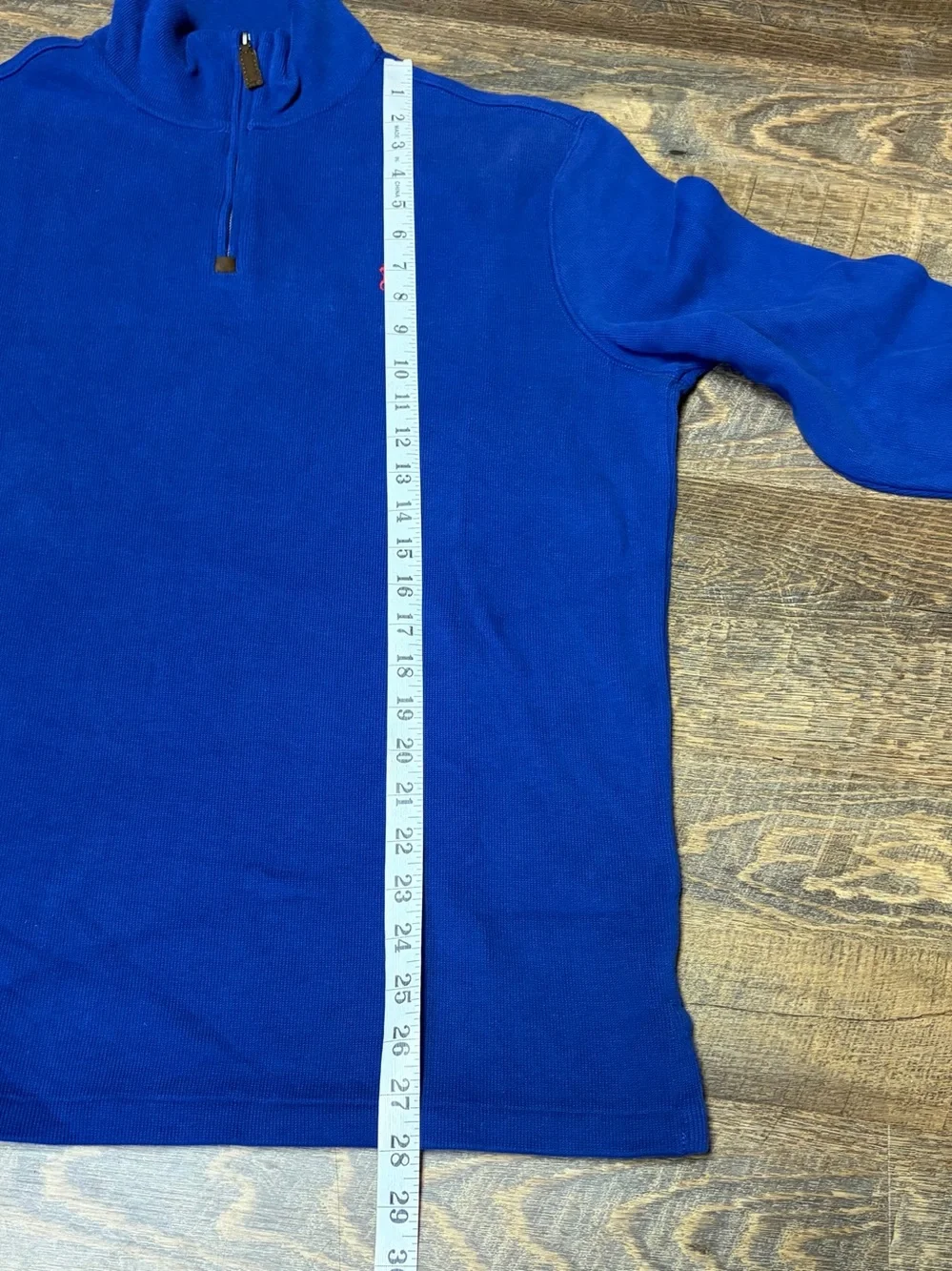 Polo Ralph Lauren Mens Blue Cotton Knit 1/4 Zip Mock Neck Pullover Sweater Large